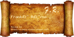 Frankó Rózsa névjegykártya