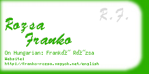 rozsa franko business card